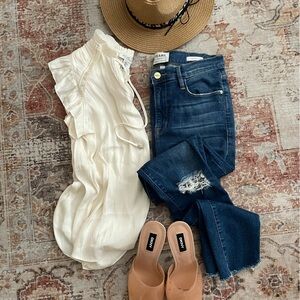 FRAME denim high skinny crop jeans